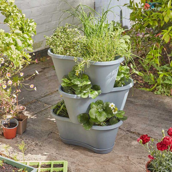 4 Tier Smart Stackable Garden Planters 5050642099097
